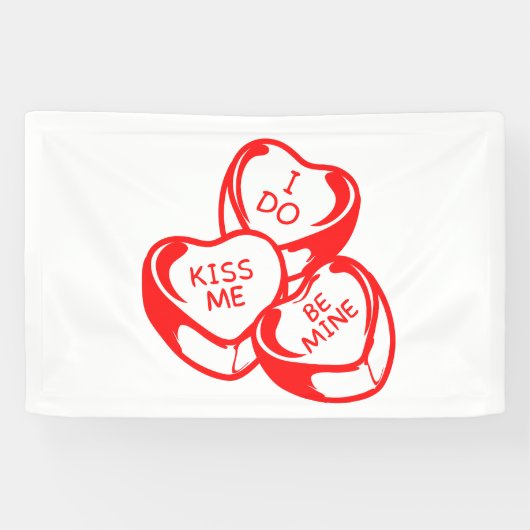 Ik Kus Me Be Mine Valentijnsdag 2.5x4 Vinyl Spandoek (Horizontaal)