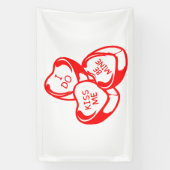 Ik Kus Me Be Mine Valentijnsdag 2.5x4 Vinyl Spandoek (Verticaal)