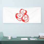 Ik Kus Me Be Mine Valentijnsdag 2.5x6 Vinyl Spandoek (Beurs)