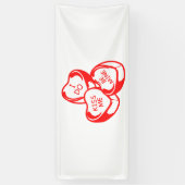 Ik Kus Me Be Mine Valentijnsdag 2.5x6 Vinyl Spandoek (Verticaal)