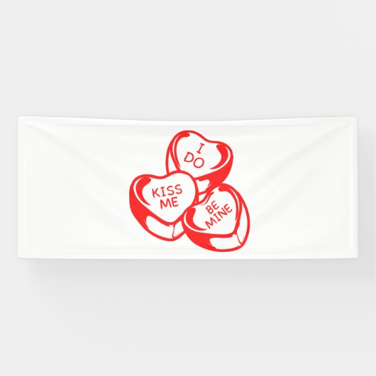 Ik Kus Me Be Mine Valentijnsdag 2.5x6 Vinyl Spandoek (Horizontaal)