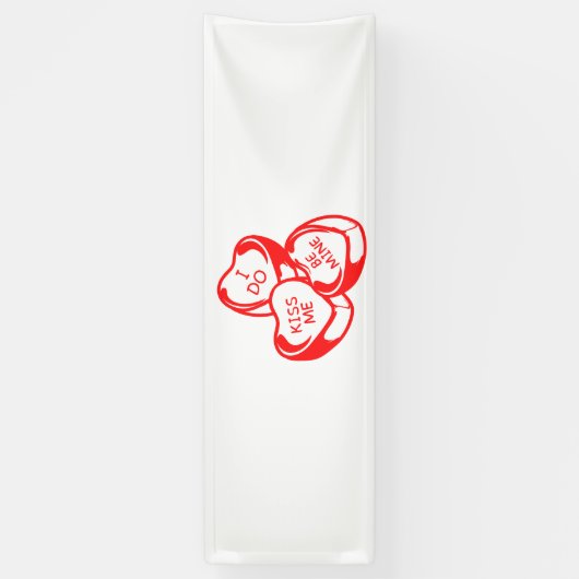 Ik Kus Me Be Mine Valentijnsdag 2.5x8 Vinyl Spandoek (Verticaal)