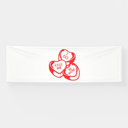 Ik Kus Me Be Mine Valentijnsdag 2.5x8 Vinyl Spandoek (Horizontaal)