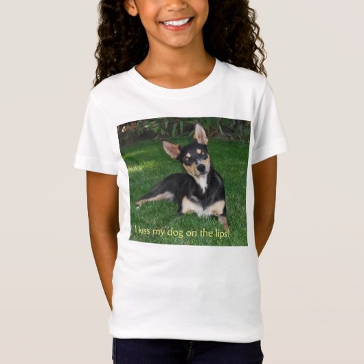 Ik kus mijn hond op de lippen! t-shirt (Voorkant)