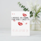 Ik kuste een animatiefilm en ik vond het leuk briefkaart (Staand voorkant)