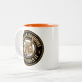 Ik kuste een eekhoorn - grappige parodie tweekleurige koffiemok (Voorkant links)