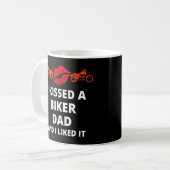 Ik kuste een fietser en ik vond het leuk biker pap koffiemok (Voorkant links)