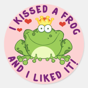 Ik kuste een kikker op Valentijnsdag Ronde Sticker