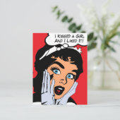 Ik kuste een meisje en ik vond het leuk briefkaart (Staand voorkant)