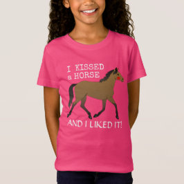 "Ik kuste een paard en ik vond het leuk" met baai- T-shirt