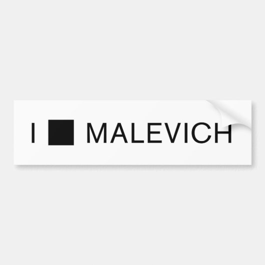 Ik [KWADRAAT] MALEVICH Bumpersticker (Voorkant)