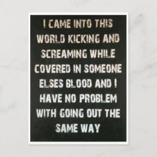 Ik kwam deze wereld binnen... briefkaart