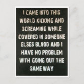 Ik kwam deze wereld binnen... briefkaart (Voorkant)