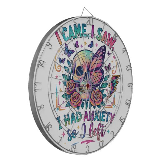 Ik kwam en zag dat ik angstig was... dartbord (Voorkant Links)