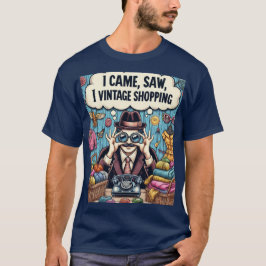 Ik kwam en zag dat ik vintage aan het winkelen was t-shirt