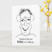 Ik kwam erachter dat je verjaardag eraan zat te ko kaart (Gele Bloem)