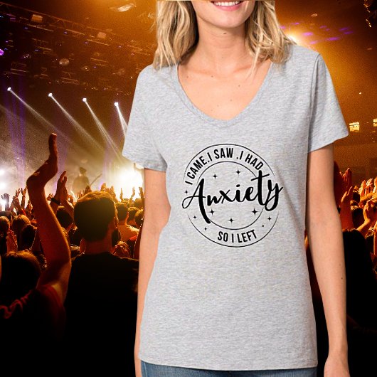 Ik kwam. Ik zag het. Ik had een angstig T-shirt