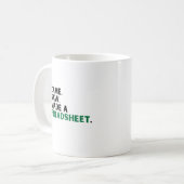 Ik kwam. Ik zag het. Ik heb een spreadsheet gemaak Koffiemok (Voorkant links)