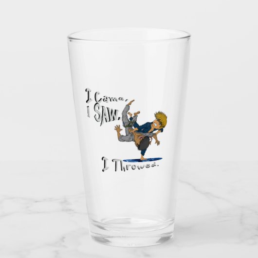 Ik kwam, ik zag, ik gooide. grappig judo glas (Voorkant)