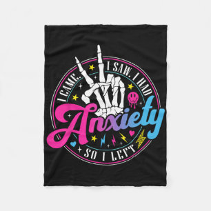 Ik Kwam Ik Zag Ik Had Angst Mentale Gezondheidsbew Fleece Deken