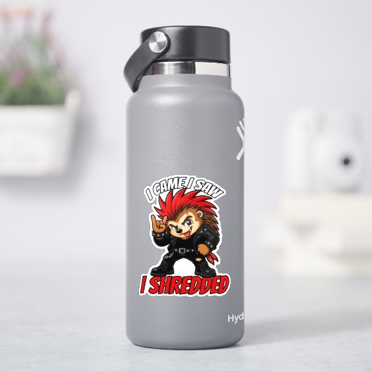 Ik Kwam Ik Zag Ik Verscheurde Punk Egel Sticker (HydroFlask)