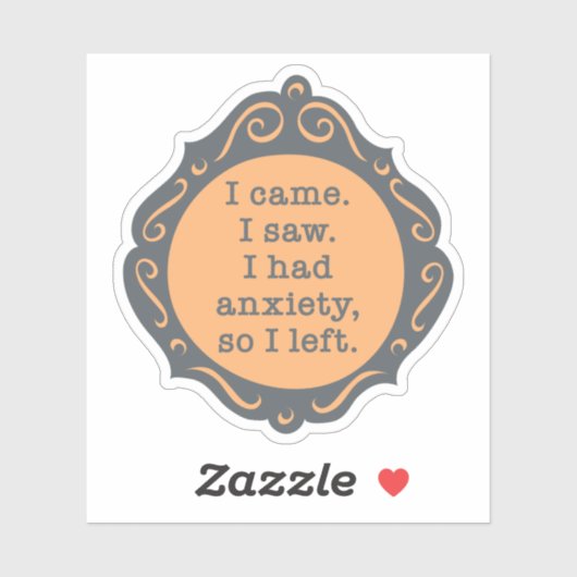 Ik kwam. Ik zag... Sticker - perzik (Vel)