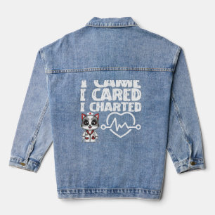 Ik kwam, ik zorgde, ik in kaart gebracht - Nurse C Denim Jacket