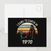 Ik kwam in 1970 naar de aarde Alien & Bigfoot Briefkaart (Voorkant / Achterkant)