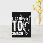 Ik kwam naar Smash _ Badminton Shuttle Kaart (Gele Bloem)