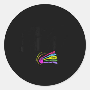 Ik kwam om badmintonspeler te smashen die shuttle ronde sticker