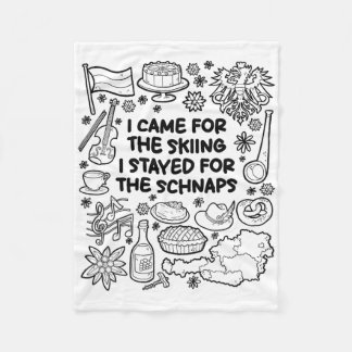 Ik kwam voor de ski's  fleece deken