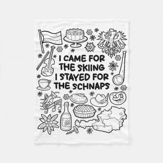 Ik kwam voor de ski's  fleece deken (Voorkant)