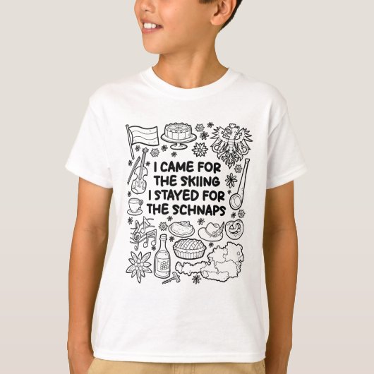 Ik kwam voor het skiën t-shirt (Voorkant)