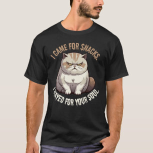 Ik kwam voor snacks, bleef voor je ziel kat meme t-shirt