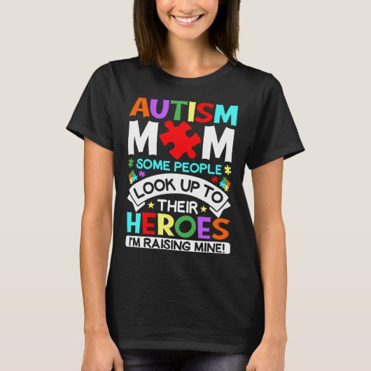 Ik kweek Helden Trots Autism Mama Autisme Bewustzi T-shirt (Voorkant)