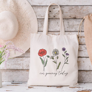 Ik kweek vandaag de wilde bloem tote bag