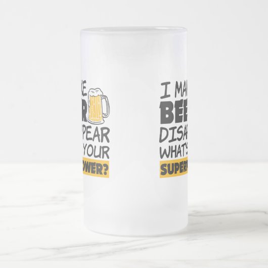 Ik laat Beer verdwijnen Grappig Matglas Bierpul (Center)