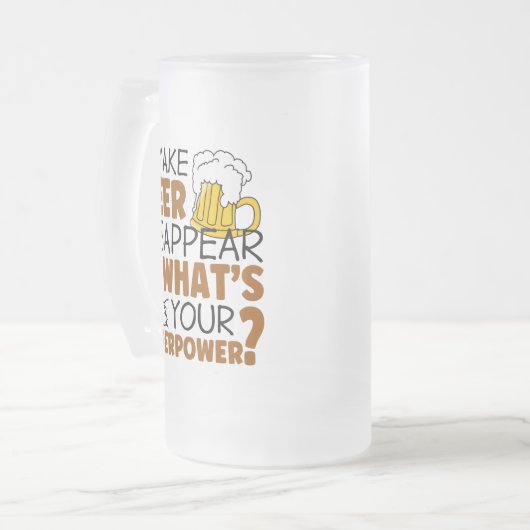 Ik laat bier verdwijnen matglas bierpul (Voorkant links)