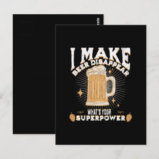 Ik laat bier verdwijnen wat je superkracht is briefkaart