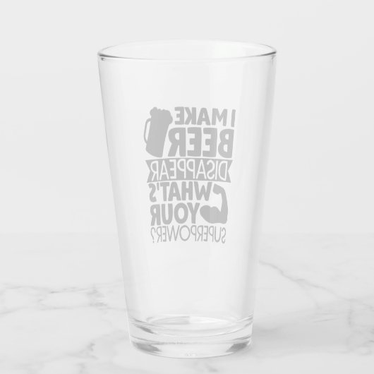 Ik laat bier verdwijnen wat je supermacht is? glas (Achterkant)