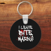 Ik laat bijtsporen achter Leuk Halloween Vampier B Sleutelhanger (Voorkant)