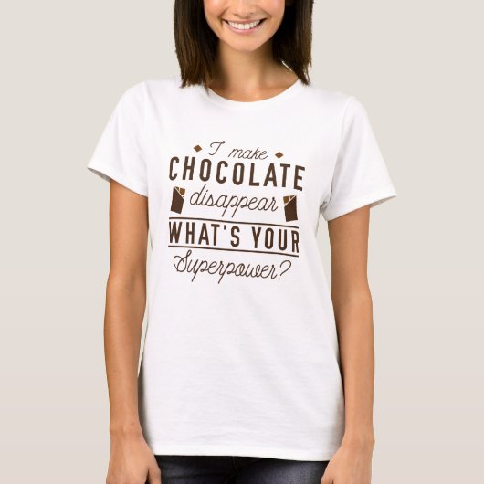 Ik laat Chocolade verdwijnen T-shirt (Voorkant)