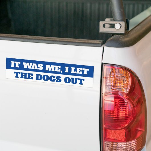 IK LAAT DE HONDEN ERUIT. BUMPERSTICKER (Op Truck)