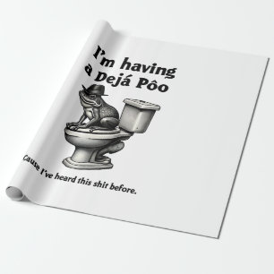 Ik laat een déjà poo dit horen voor de kikker cadeaupapier