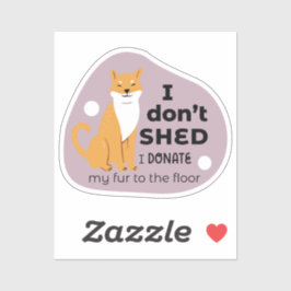 Ik laat geen leuke shiba inu hond lila sticker