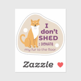 Ik laat geen schattige shiba inu dog beige paarse  sticker