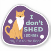 Ik laat geen schattige shiba inu hond paarse turqu sticker (Voorkant)