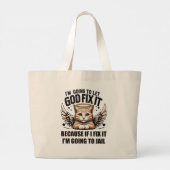 Ik laat God het oplossen. Grote Tote Bag (Achterkant)