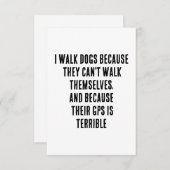 Ik laat honden lopen omdat ze niet zelf kunnen lop bedankkaart (Voorkant / Achterkant)