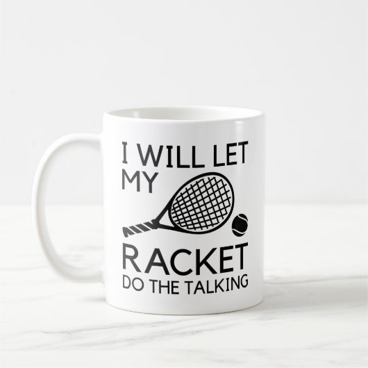 Ik laat mijn Racket het gesprek voeren Koffiemok (Links)